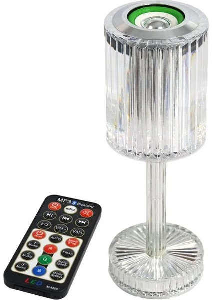 LED Bluetooth Hoparlör Uzaktan Kumandalı Kristal Lamba Masa Lamba