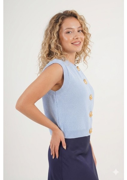 Düğmeli Kolsuz Triko Hırka fiyatları