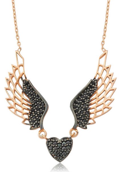 925 Ayar Gümüş Kanatlı Kalp Kolye PT2610166 (972972)