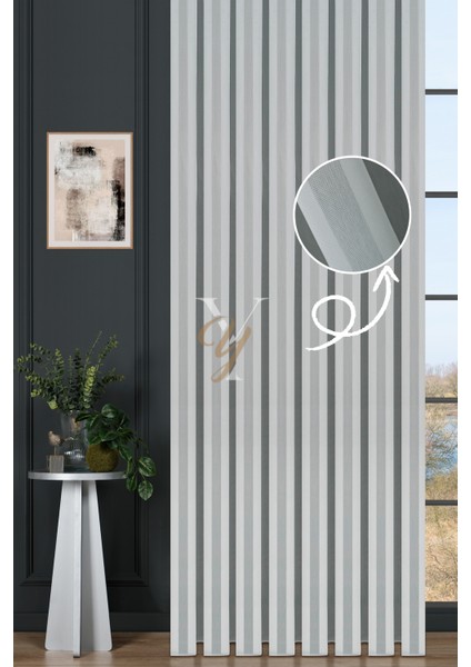 4557 Tül Perde V-01 Ekru