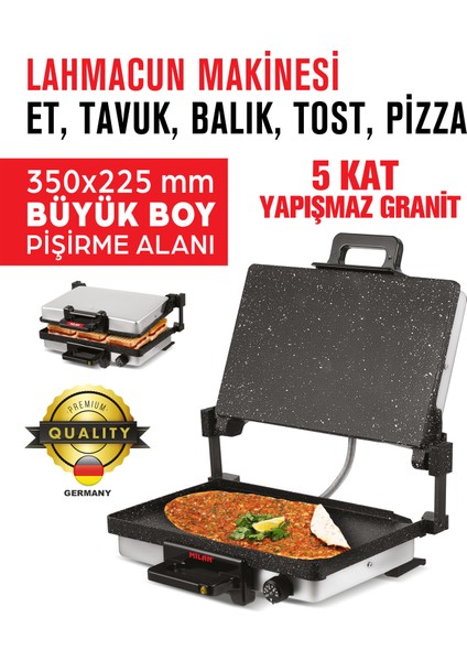 Büyük Boy Bazlama Granit Tepsili Lahmacun Izgara Tost Makinesi 5 Kat Granit Kaplama fiyatları