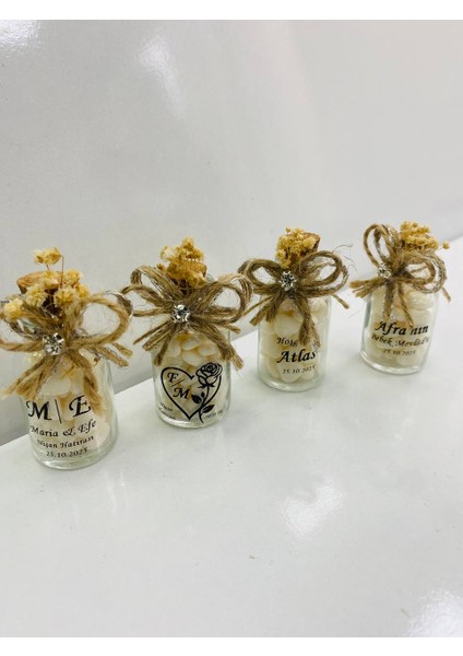 Söz, Nişan, Düğün, Sünnet, Kına, Mevlüt, Nikah Şekeri Hatıra Hediye Cam Şişe Kalp Şeker modelleri