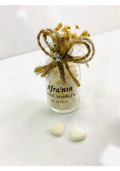 Söz, Nişan, Düğün, Sünnet, Kına, Mevlüt, Nikah Şekeri Hatıra Hediye Cam Şişe Kalp Şeker