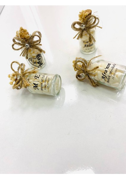 Söz, Nişan, Düğün, Sünnet, Kına, Mevlüt, Nikah Şekeri Hatıra Hediye Cam Şişe Kalp Şeker