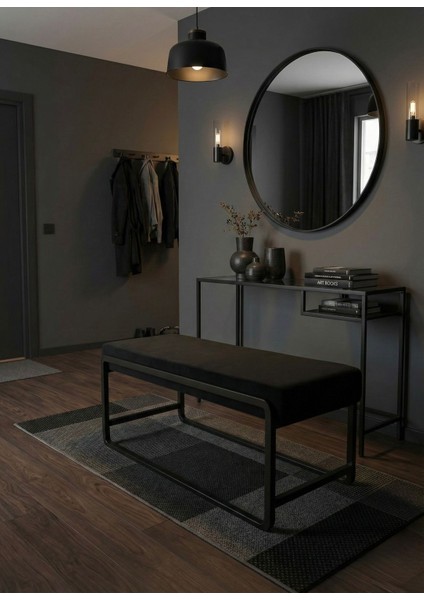 Elora Puf Bench - Babyface Kumaş Metal Ayaklı Dikdörtgen Bench - Yatak Odası Salon Antre Için Modern Tasarım - - 120 cm fiyatları