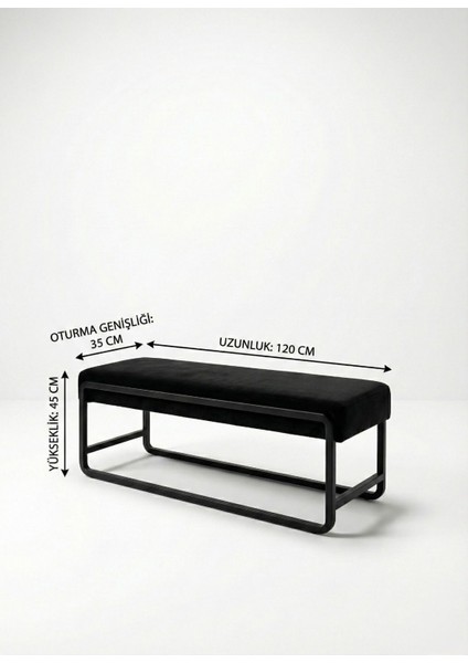 Elora Puf Bench - Babyface Kumaş Metal Ayaklı Dikdörtgen Bench - Yatak Odası Salon Antre Için Modern Tasarım - - 120 cm fırsatları