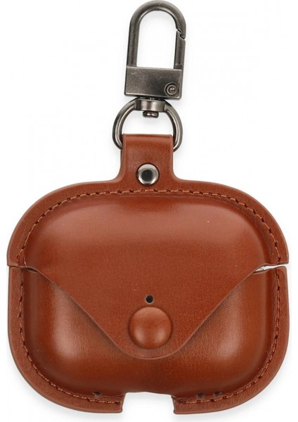 Airpods 3 (3.nesil) Çanta Deri Kılıf - Taba