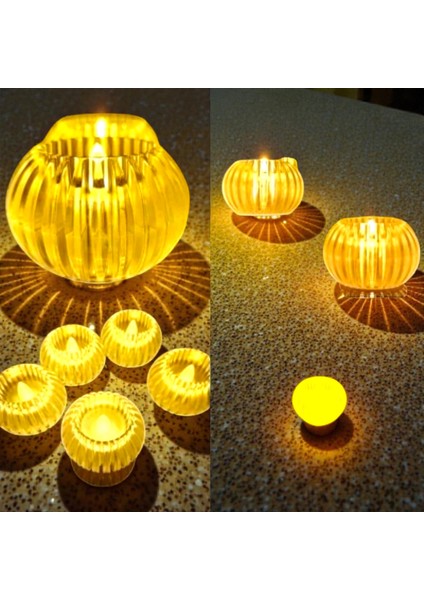 Işıklı Pilli Mum 6 Adet Kristal LED Mum Profosyonel Crystal Light Candle