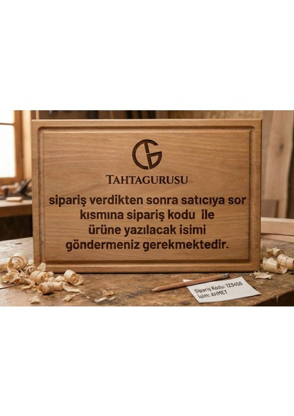 Tahtagurusu Kişiselleştirilebilir Lazer Kesim Ahşap Nihale - Çaydanlık ve Tencere Altı fırsatları