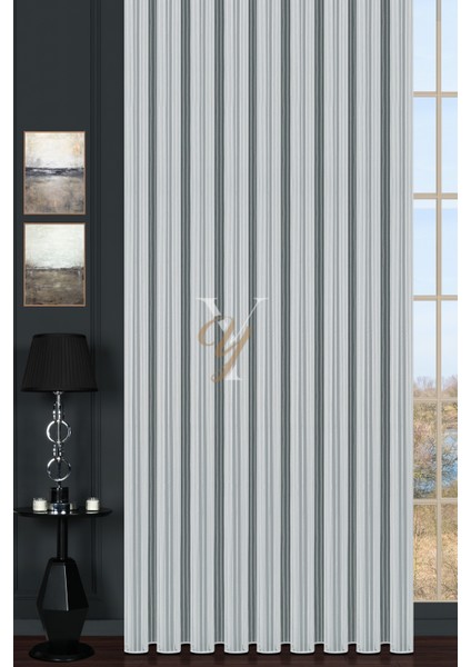 Simli Çift Makarna Tül Perde 2201 V-Gümüş fiyatları