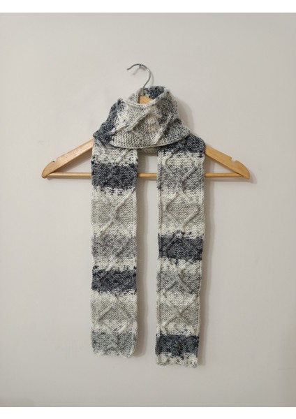 Renk Geçişli Ince Örgü Atkı El Örgüsü Akrilik Ombre Şal