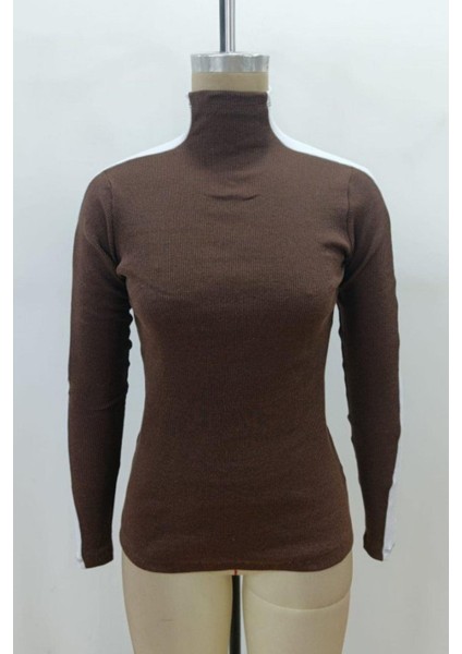 Balıkçı Yaka Kaşkorse Bluz - Kahve fırsatları