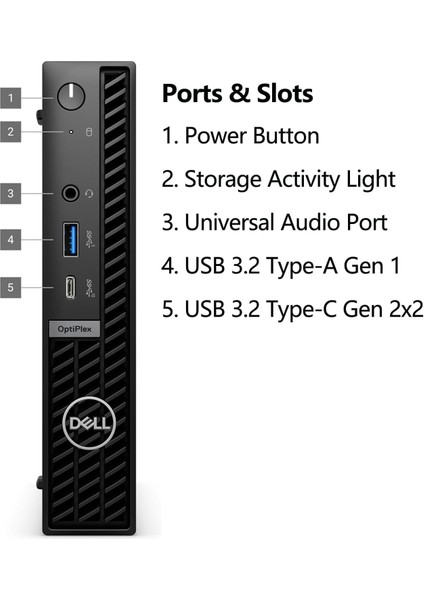 Optiplex Micro Plus 7020 İ5-14500 Vpro 16GB Ddr5 1tb Nvme SSD W11P Wi-Fi 6e fiyatları