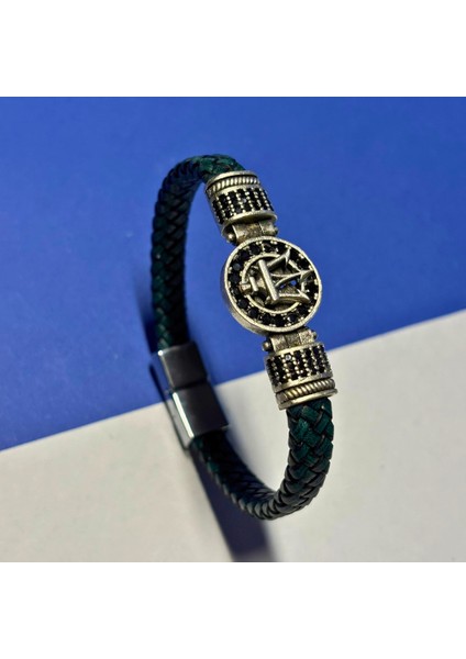 El Işçiliği ile Üretilmiş Hakiki Deri Erkek Bileklik