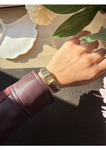 Retro Minimal Metal Kordon Vintage Kadın Kol Saati Içi Sarı modelleri