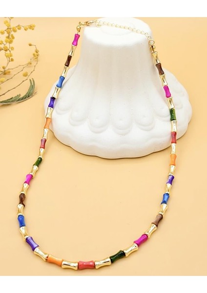 Renk Armonisi Akrilik Boncuk Kolye