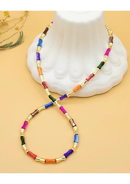 Renk Armonisi Akrilik Boncuk Kolye modelleri