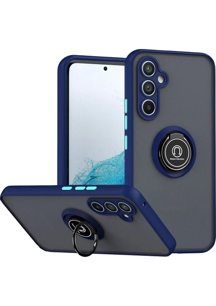 Samsung Galaxy A17 Uyumlu Kamera Koruma Çıkıntılı Yüzüklü Stand Olma Özellikli Kılıf