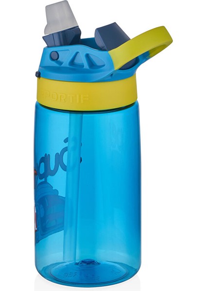 Tritan, Pipetli Çocuk Matarası 500 Ml, Kilitlenebilir Turkuaz Dinozor fiyatları