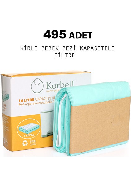 495 Adet Kirli Bebek Bezi Kapasiteli Çöp Poşeti (4 Adet) fiyatları