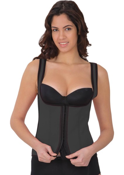 Gri Mı 9173 Agraflı Göğsü Açık Atlet Korse