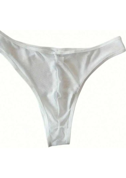 Erkek Biyeli Beyaz Transparan Brazillian Slip