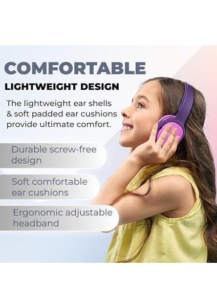 SHK2000 Kablolu Kulak Üstü Çocuk Kulaklığı Pembe/mor fiyatları