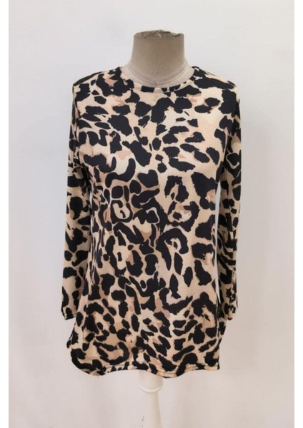 Leopar Desenli Asimetrik Kesim Süprem Bluz - Leopar fırsatları