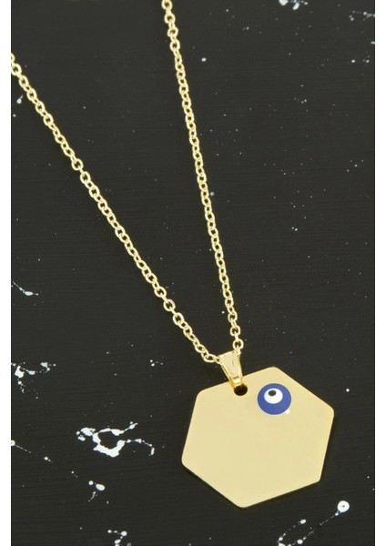 Altıgen Isim Yazılabilir Kolye