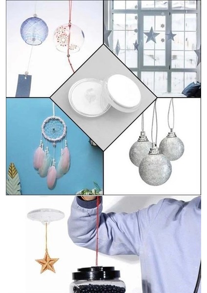 20 Adet Şeffaf Yuvarlak 3 cm Çaplı Güçlü Disk Yapışkanlar