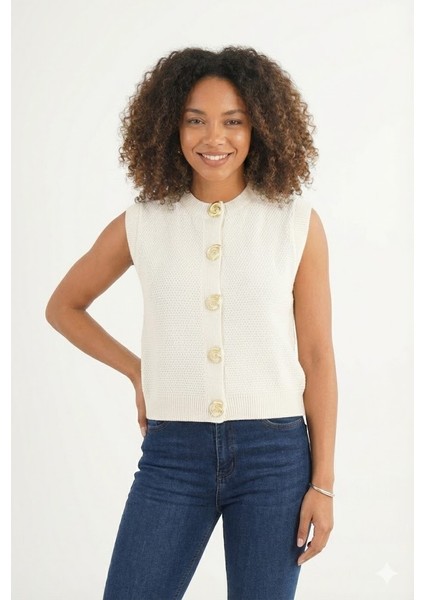 Düğmeli Kolsuz Triko Hırka fiyatları