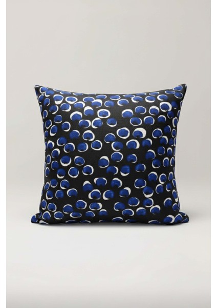 Mavi Yaban Mersini Desenli Kırlent Kılıfı 45X45 cm