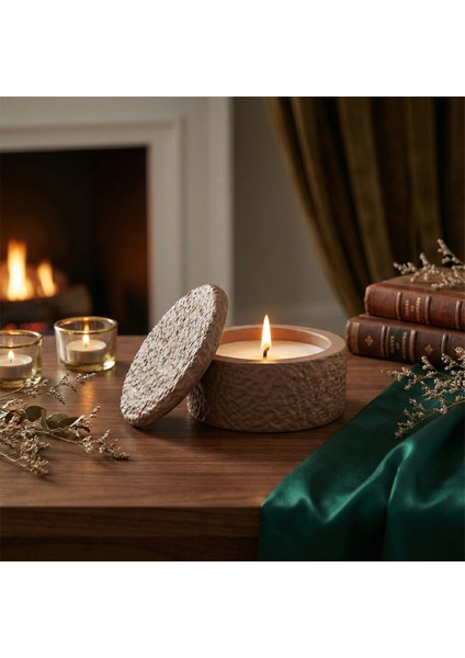 Sakinlik ve Ayrıcalık %100 Doğal Soya Wax Kokusuz Mum Lüks Hissiyatı Yaratan El Yapımı Dekoratif Tasarım Mum