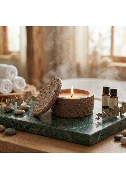 Sakinlik ve Ayrıcalık %100 Doğal Soya Wax Kokusuz Mum Lüks Hissiyatı Yaratan El Yapımı Dekoratif Tasarım Mum