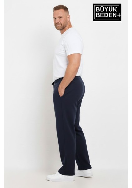 Erkek Büyük Beden Rahat Kalıp, Lastikli Bel, Paça Reçmeli Eşofman Altı SPR26BEA952 fiyatları