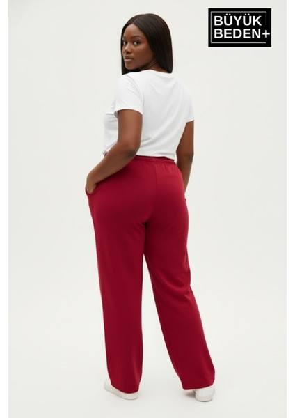 Kadın Büyük Beden Rahat Kesim Paça Reçme Ar Baskılı Beli Lastikli Eşofman Altı SPR26EAK952-1 fiyatları