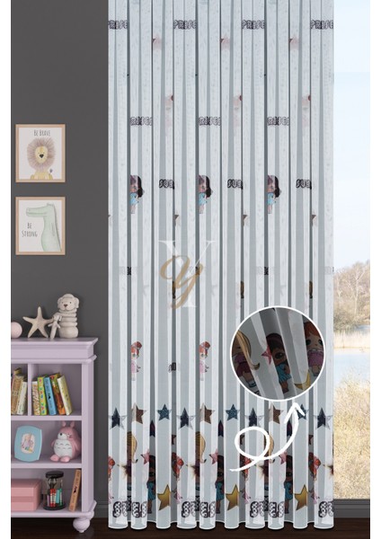 Baskılı Kurşunlu Grek Tül Perde Çocuk S.sürpriz