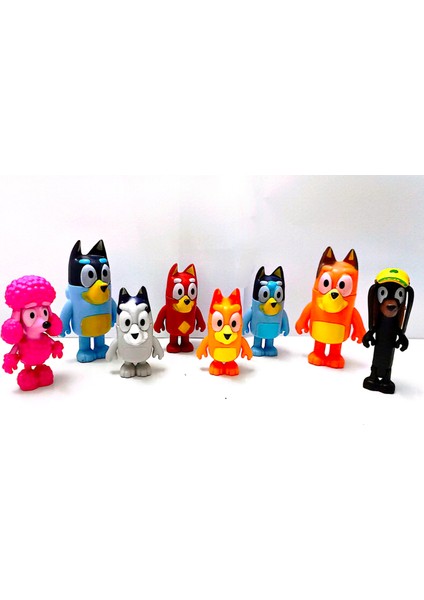 Bluey ve Ailesi 8 Pk Şekil Seti Bluey Bingo Bandit Baba + Chilli Anne ve Hayvanlar fiyatları