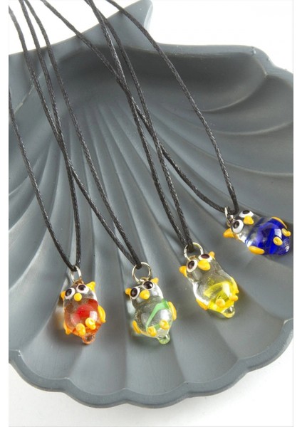 Ieg Baykuş Cam Kolye