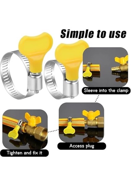 Paslanmaz Çelik Hortum Kelepçesi, 10 Adet 16-25 mm ve 10 Adet 19-29 mm Anahtar Tipi Ayarlanabilir Hortum Kelepçesi, Sarı Plastik Saplı Paslanmaz Çelik Sonsuz Dişli Kelepçesi fiyatları