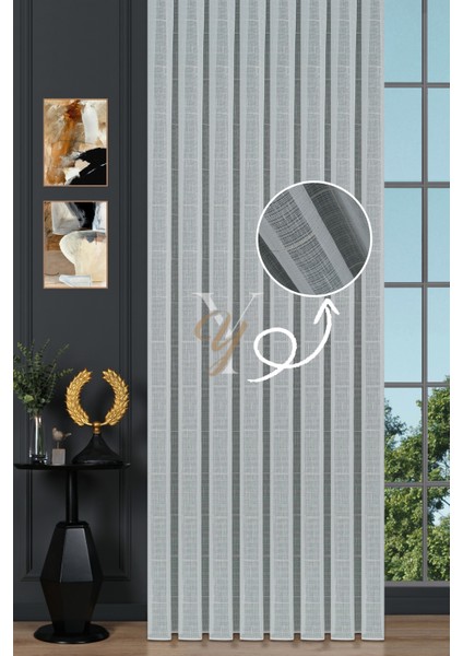 5504 Tül Perde V-03 Altın