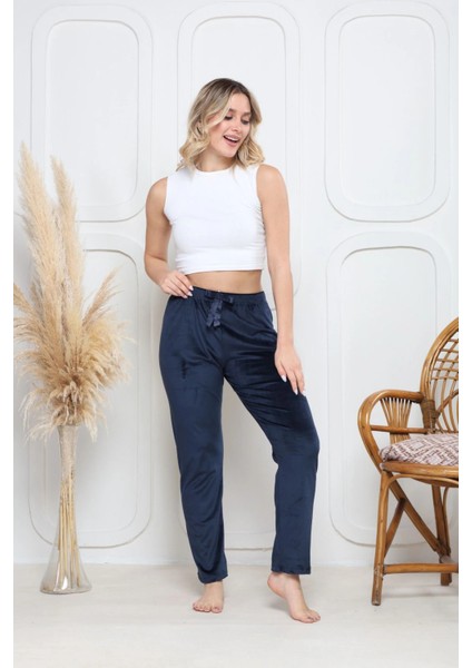 Kadife Pijama Altı Lacivert Q7013 fiyatları