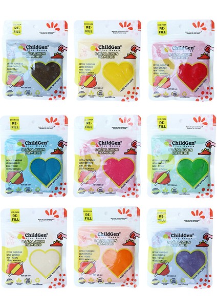 Doğal Oyun Hamuru Yedek Paket 9X125 gr (2 Adet)