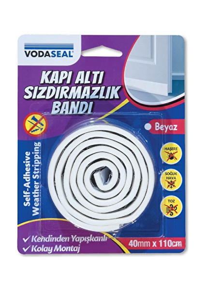 Kapı Altı Sızdırmazlık Bandı 40MMX110CM Beyaz (5 Adet)