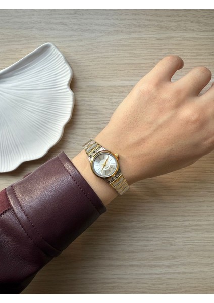 Retro Minimal Metal Kordon Vintage Kadın Kol Saati Çift Renk