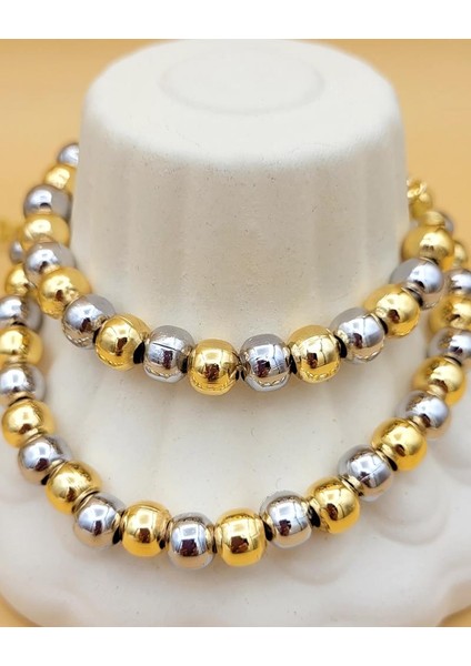 Gold Silver Renk Pirinç Kaplama Boncuk Kolye fırsatları