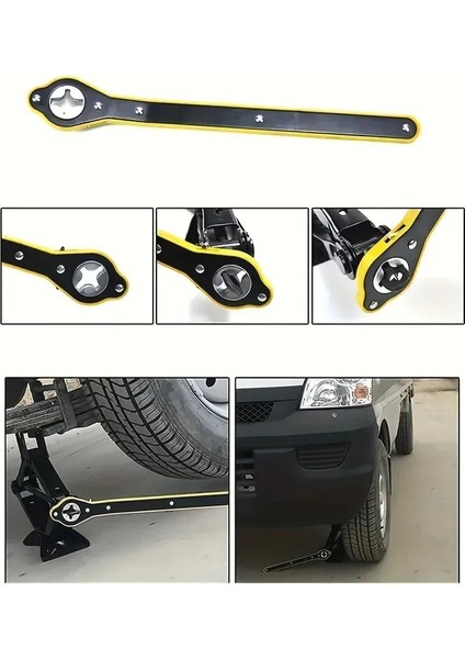 Renault Captur 2019-2020-2021-2022-2023-2024-2025 Araba Kaldırma Krikosu 1.5ton, Makas Cırcır Otomatik Kırmızı/siyah ve 4 Uclu Bijon Anahtarı 17 19 21 22MM fırsatları