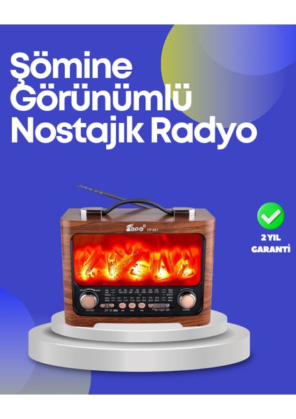 Taşınabilir Kamp Hoparlörü – Solar Şarjlı Şömine Efektli 7W Güçlü Ses