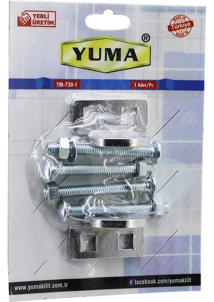 Yuma YM-730-1 Kapı Emniyet Rezesi Asma Kilit Takılabilir Menteşe (5224)