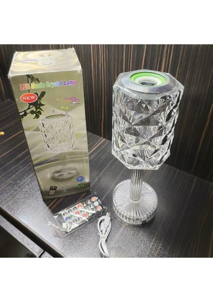 Kristal Masa Lamba Rgb Bluetooth Hoparlörlü Gece Lambası HX-222